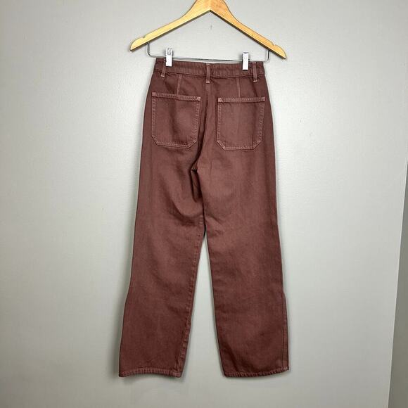 Reformation Lexi High Rise Wide Leg Jeans Rye Wash Colored Denim Pants size 24 - Picture 5 of 9